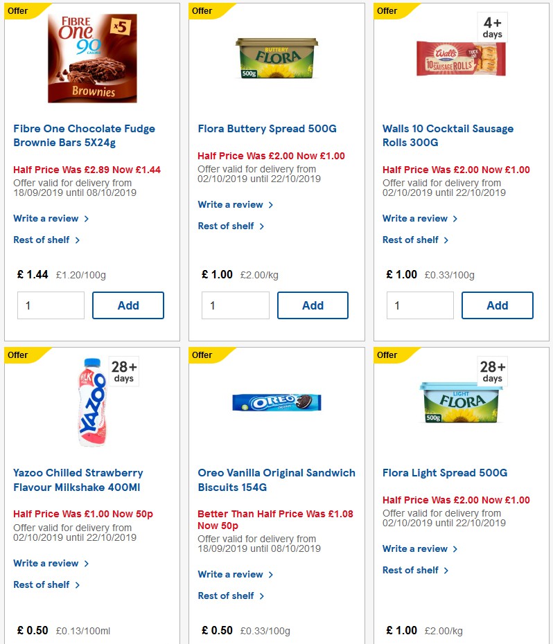 TESCO Offers from 2 October