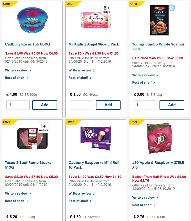 TESCO Offers from 9 October
