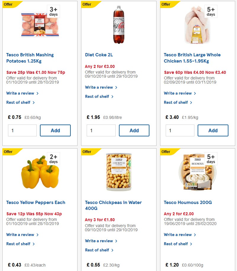 TESCO Offers from 16 October