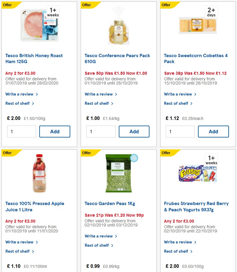 TESCO Offers from 16 October