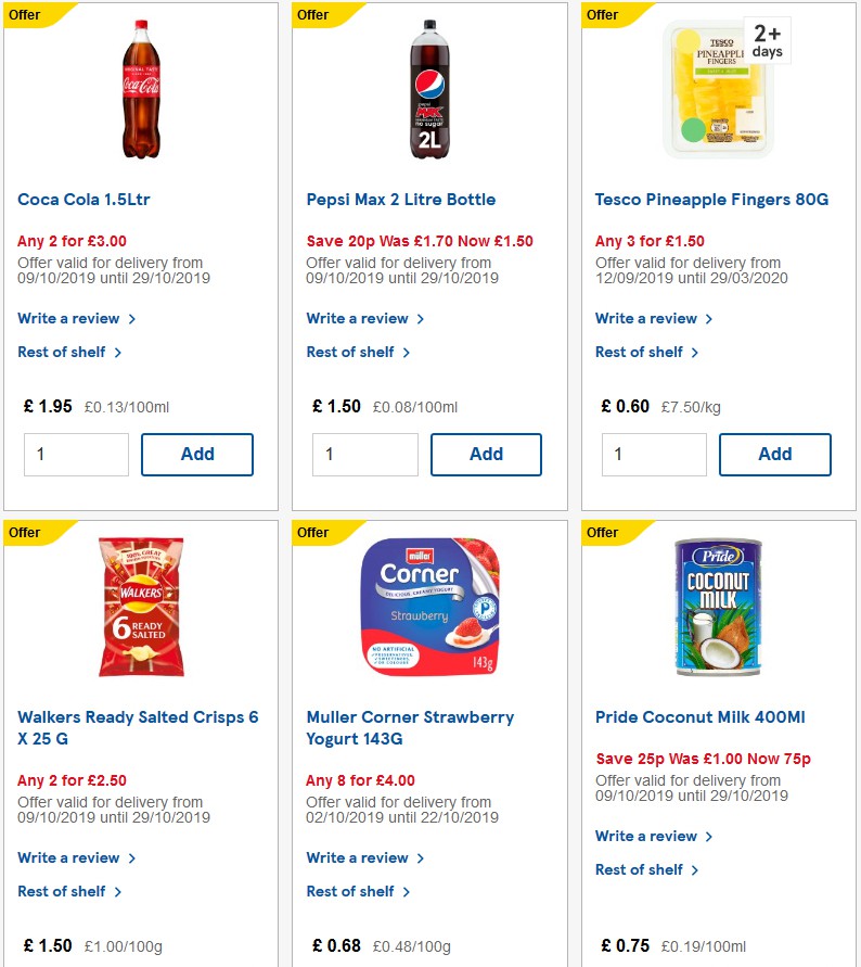 TESCO Offers from 16 October