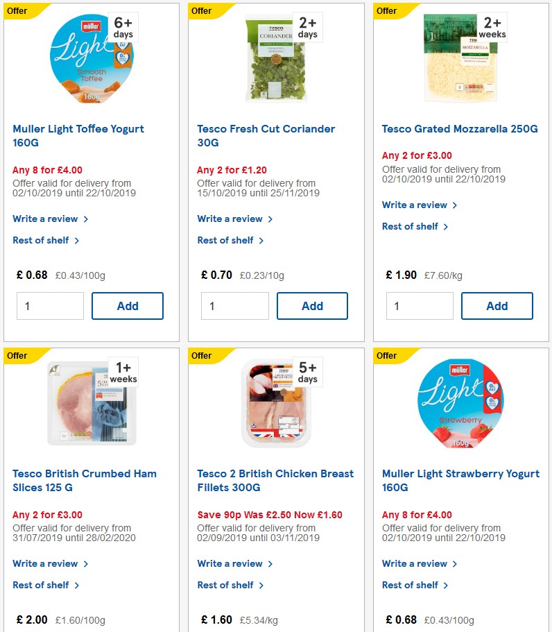 TESCO Offers from 16 October