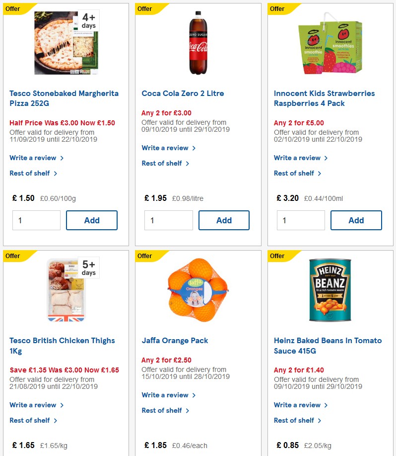 TESCO Offers from 16 October