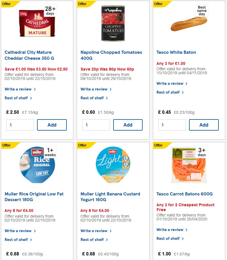 TESCO Offers from 16 October