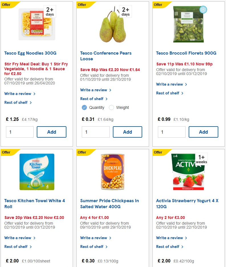 TESCO Offers from 16 October