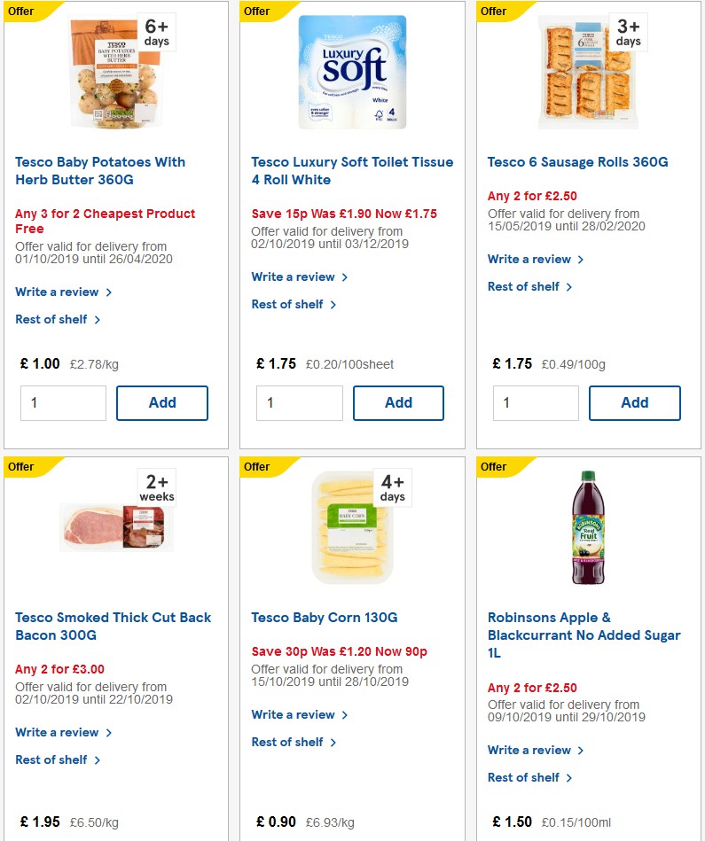 TESCO Offers from 16 October