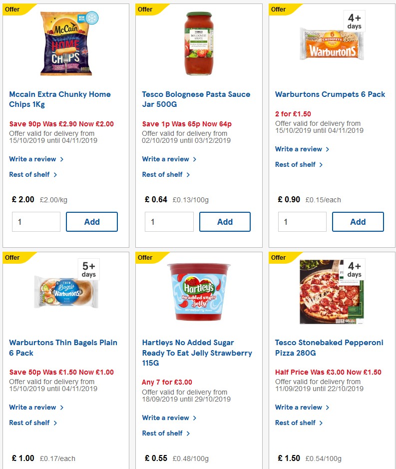 TESCO Offers from 16 October