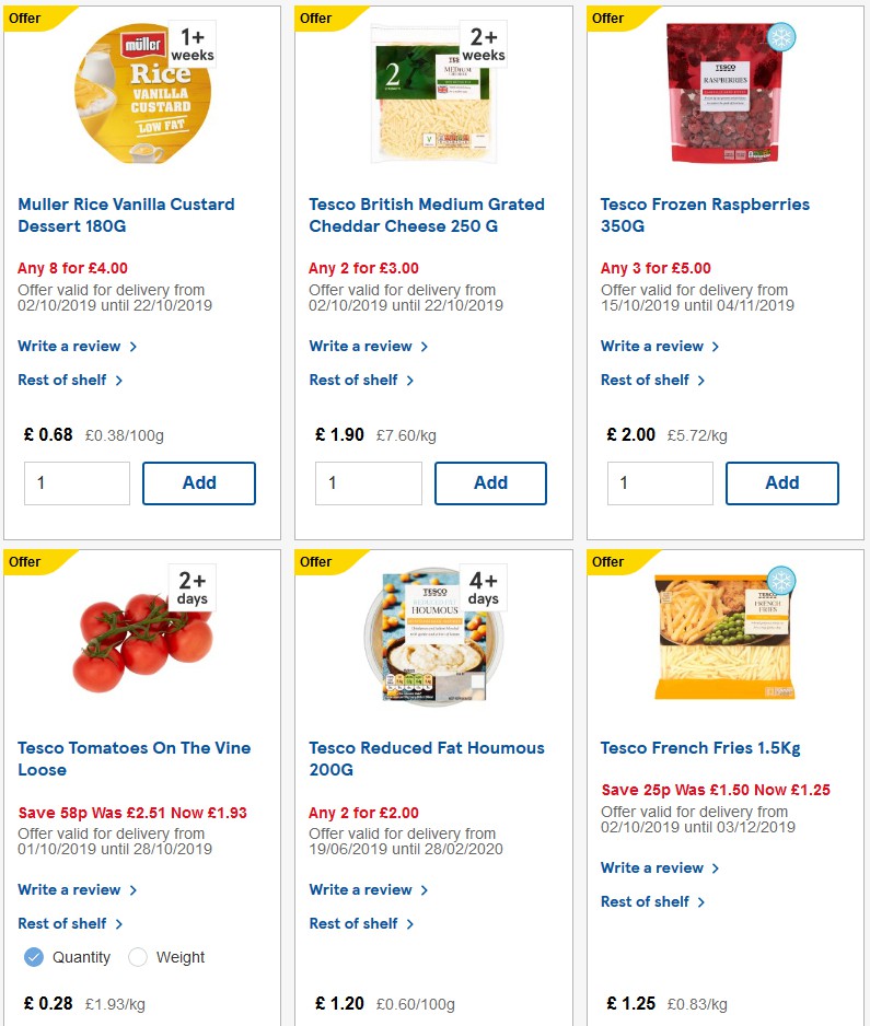 TESCO Offers from 16 October
