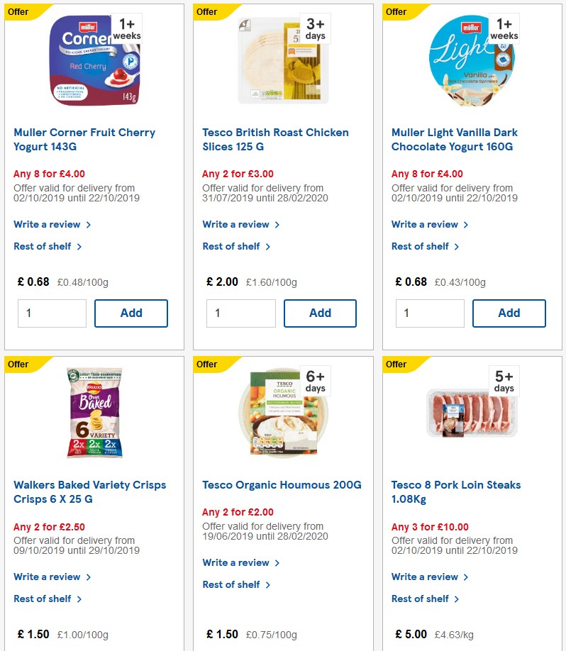 TESCO Offers from 16 October