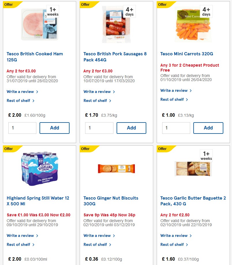 TESCO Offers from 16 October