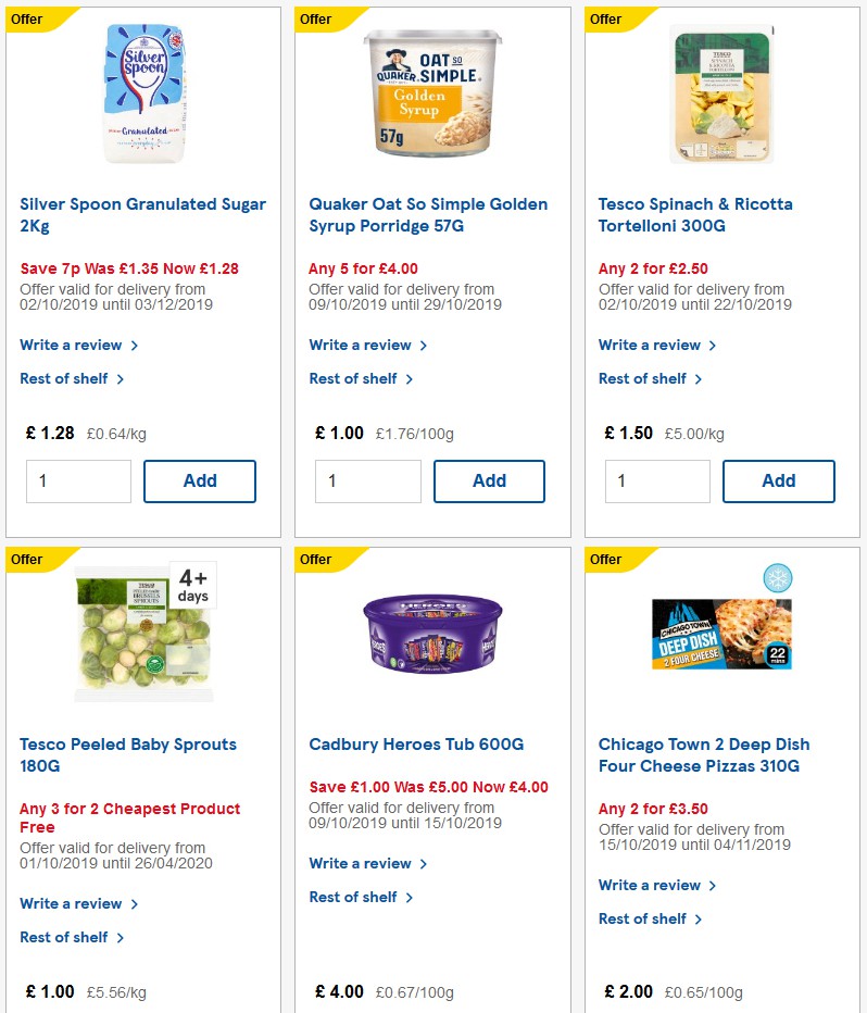 TESCO Offers from 16 October