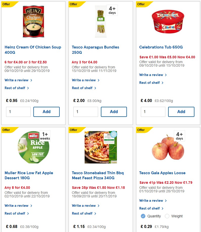 TESCO Offers from 16 October