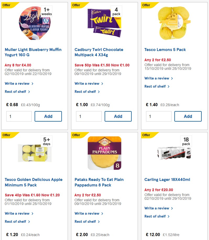 TESCO Offers from 16 October