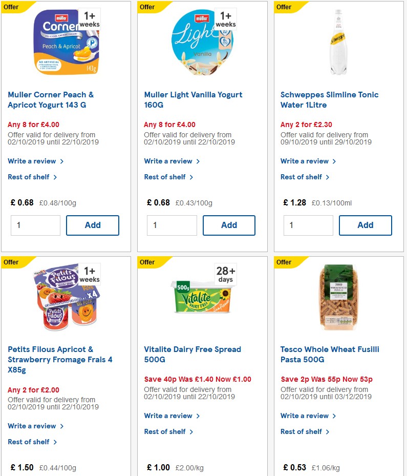 TESCO Offers from 16 October