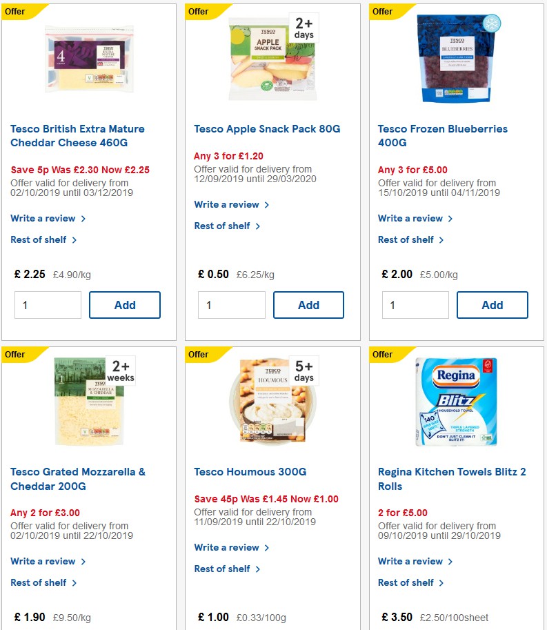 TESCO Offers from 16 October