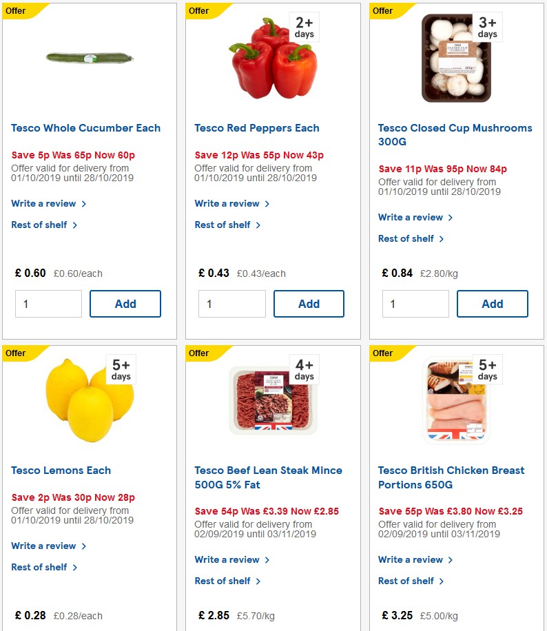 TESCO Offers from 16 October