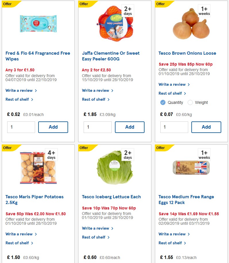 TESCO Offers from 16 October