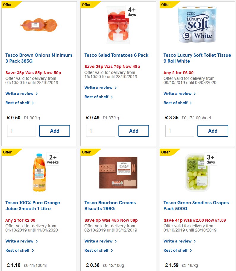 TESCO Offers from 16 October
