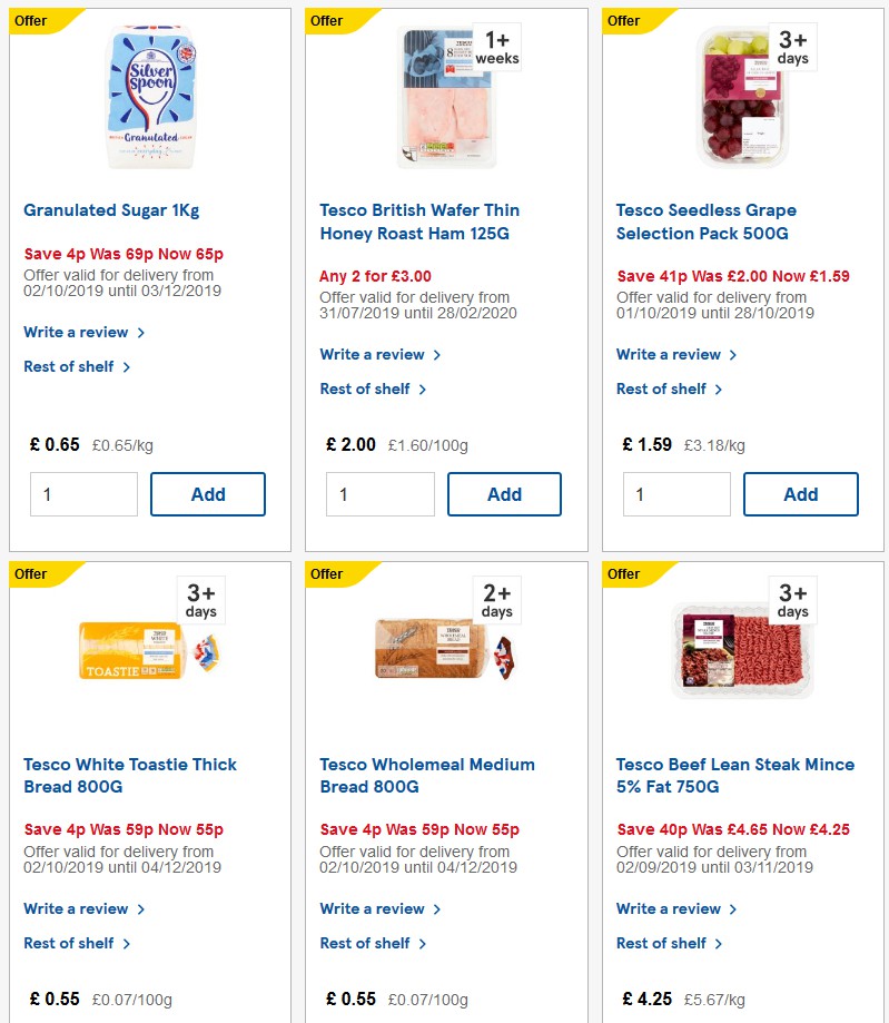 TESCO Offers from 16 October