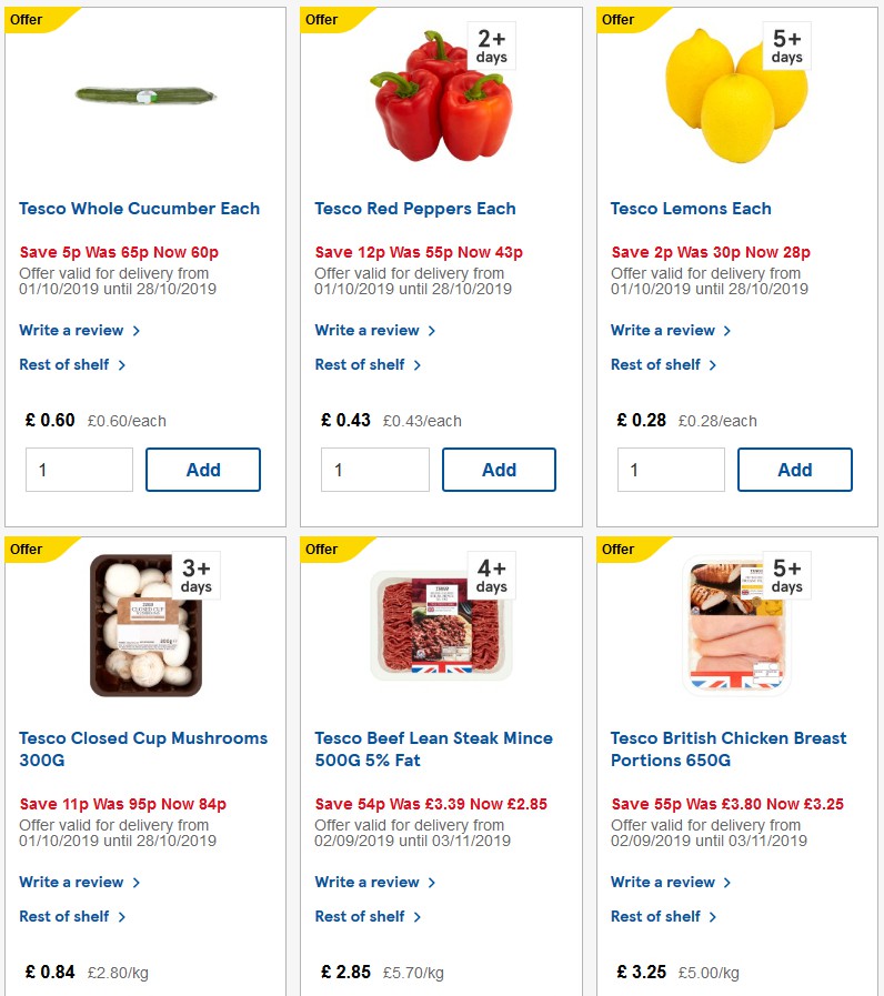 TESCO Offers from 23 October