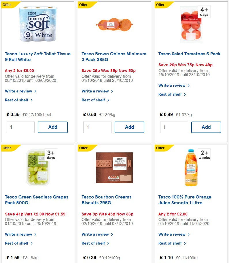 TESCO Offers from 23 October