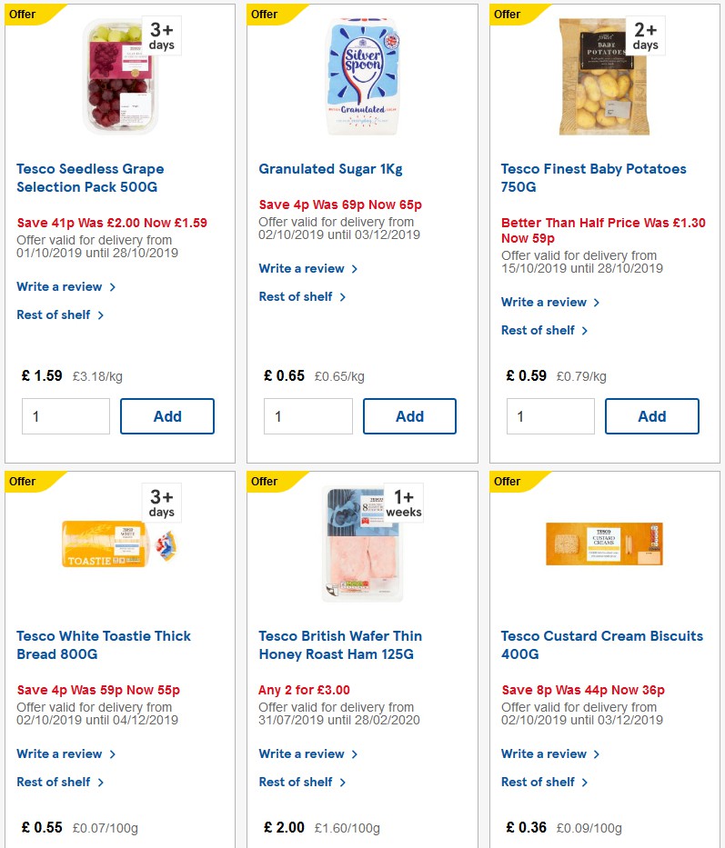 TESCO Offers from 23 October