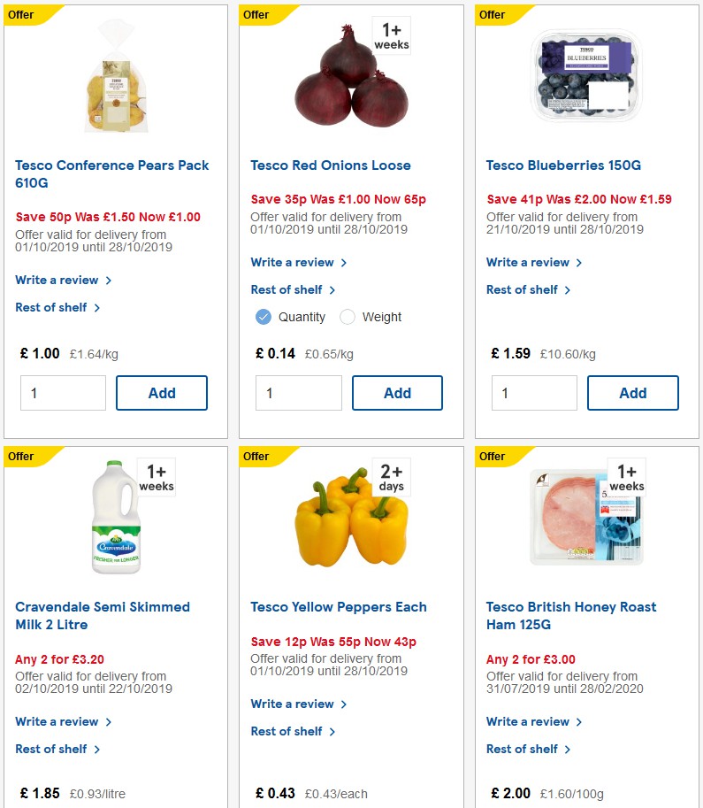 TESCO Offers from 23 October