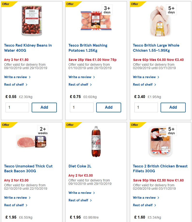 TESCO Offers from 23 October