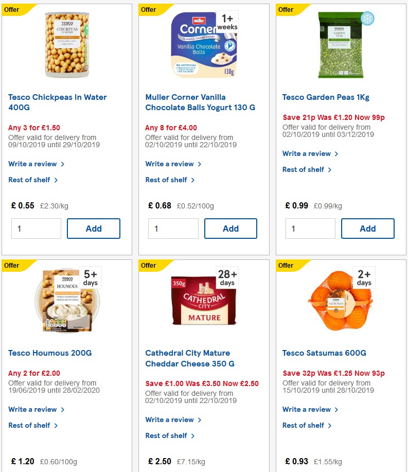 TESCO Offers from 23 October