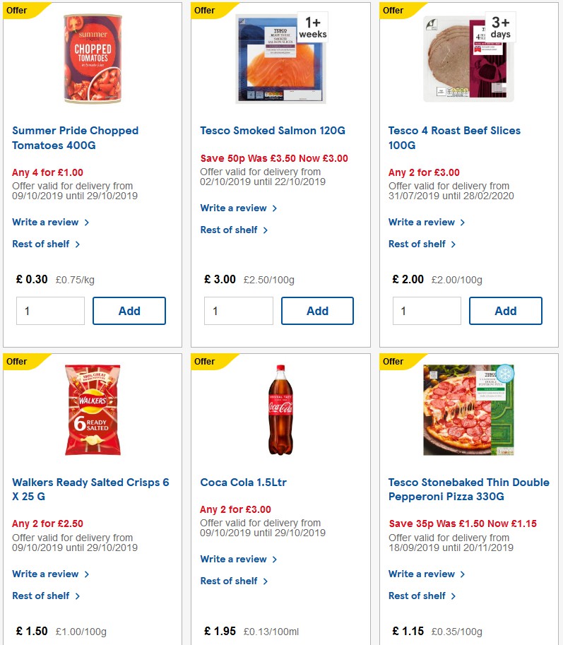 TESCO Offers from 23 October