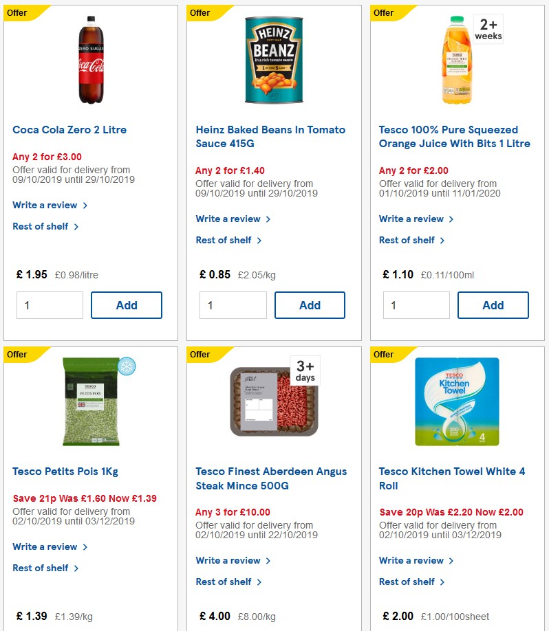 TESCO Offers from 23 October
