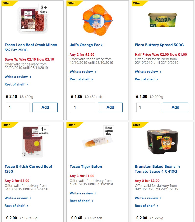 TESCO Offers from 23 October