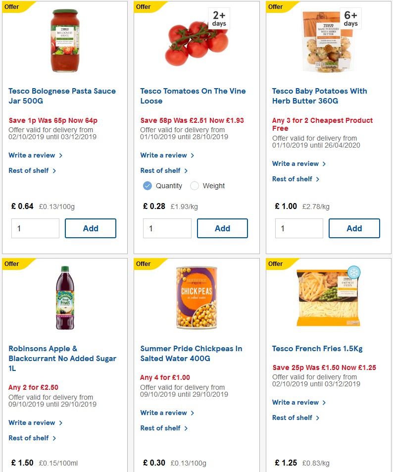 TESCO Offers from 23 October