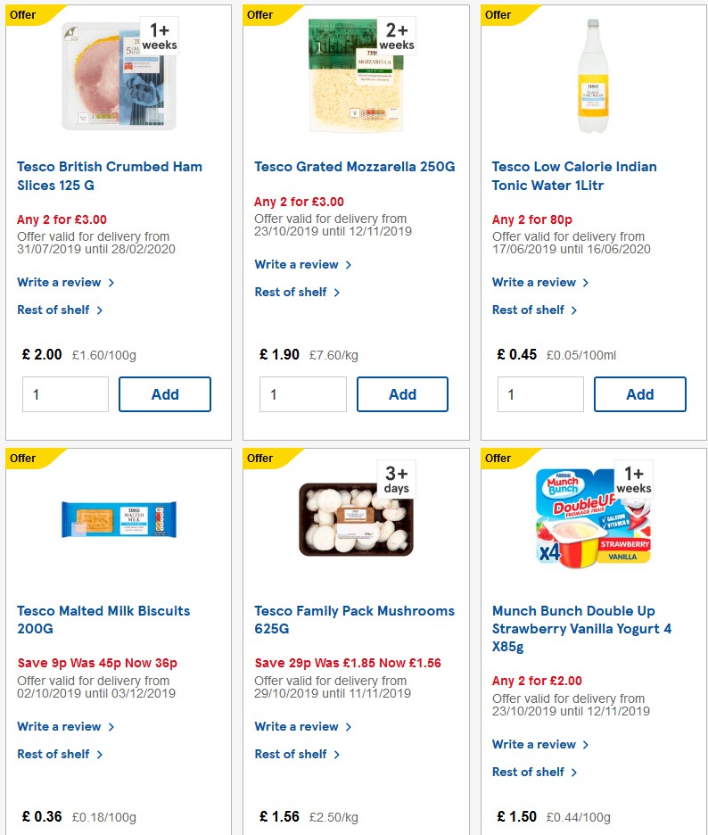 TESCO Offers from 30 October