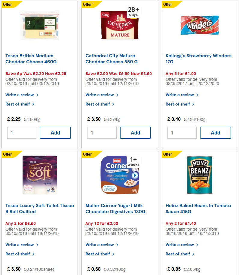 TESCO Offers from 30 October