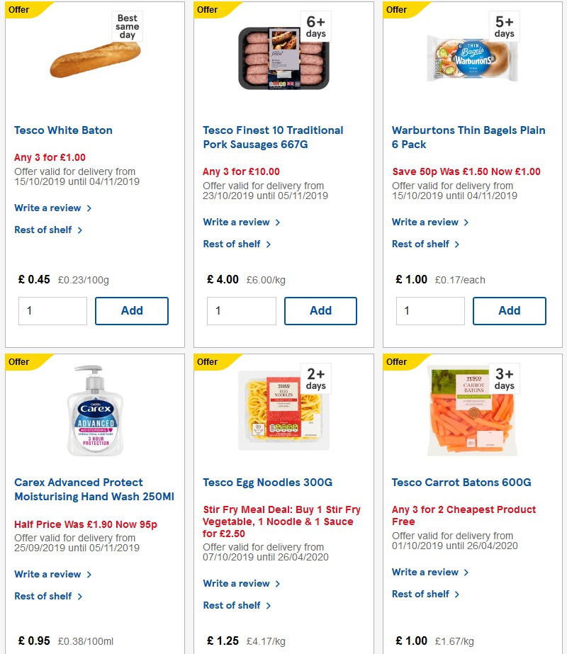 TESCO Offers from 30 October