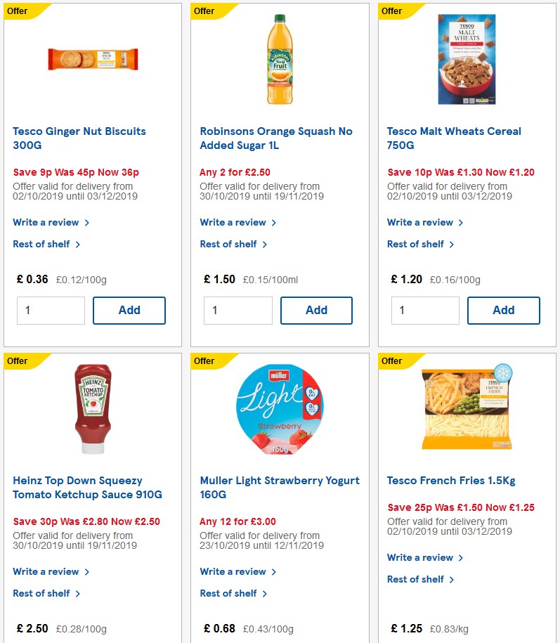 TESCO Offers from 30 October