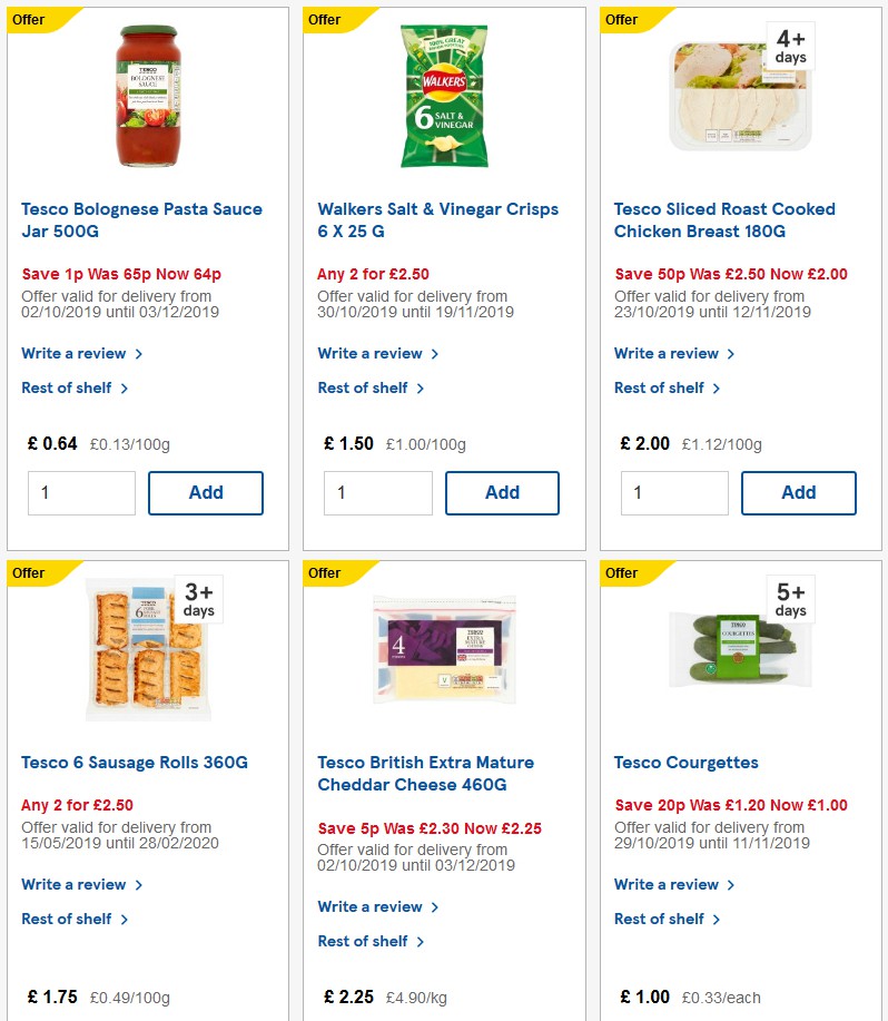 TESCO Offers from 30 October