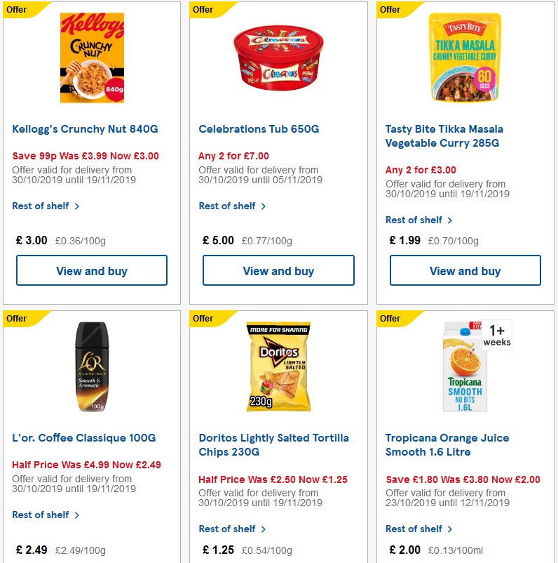 TESCO Offers from 30 October