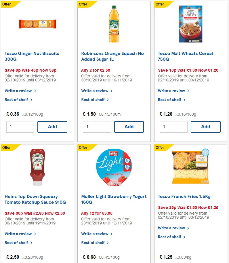 TESCO Offers from 30 October