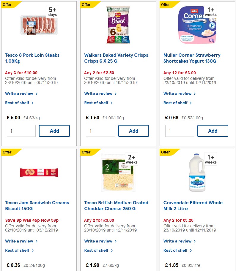 TESCO Offers from 30 October