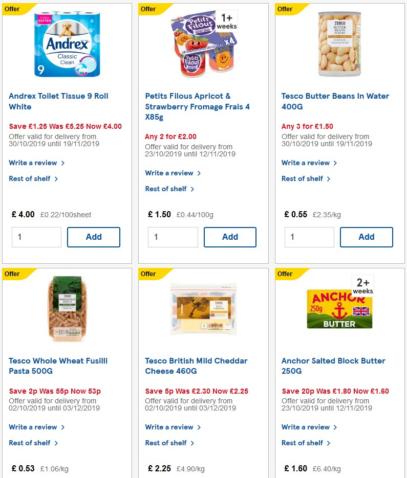 TESCO Offers from 30 October