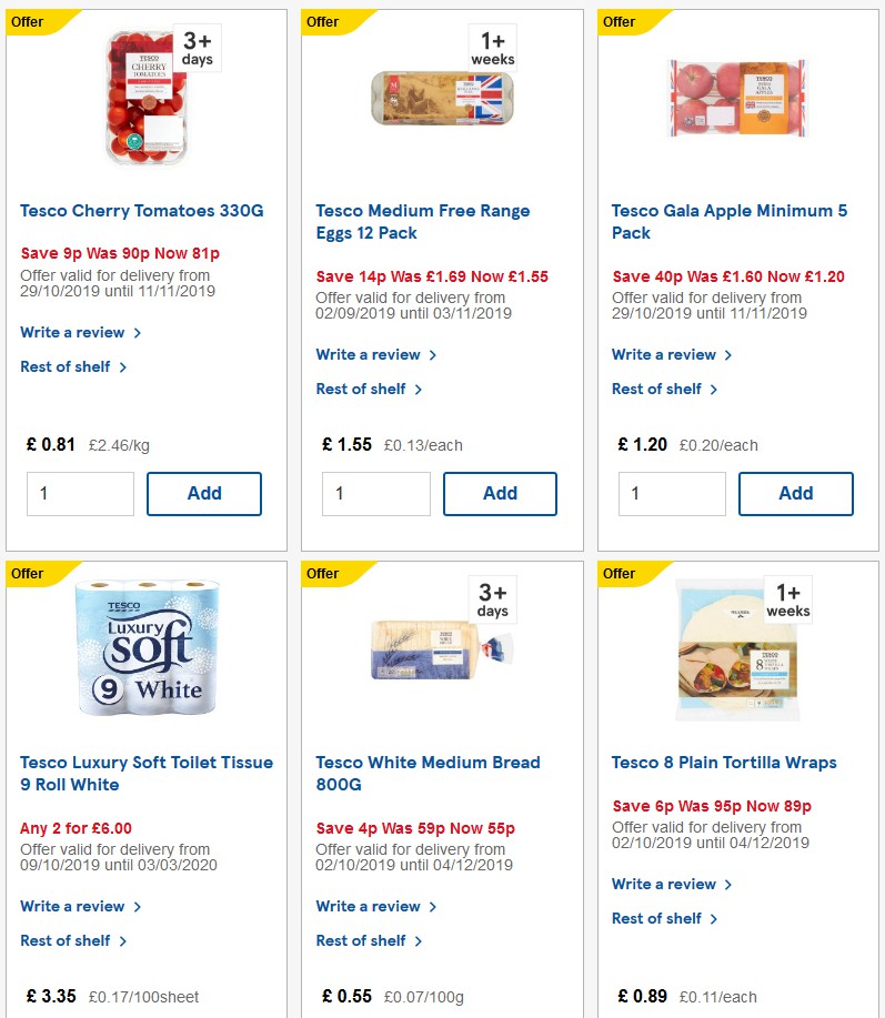 TESCO Offers from 30 October