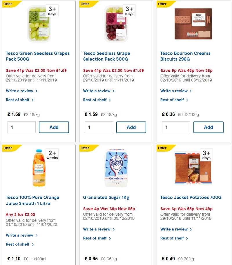 TESCO Offers from 30 October