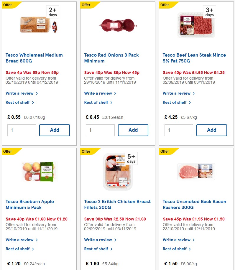 TESCO Offers from 30 October