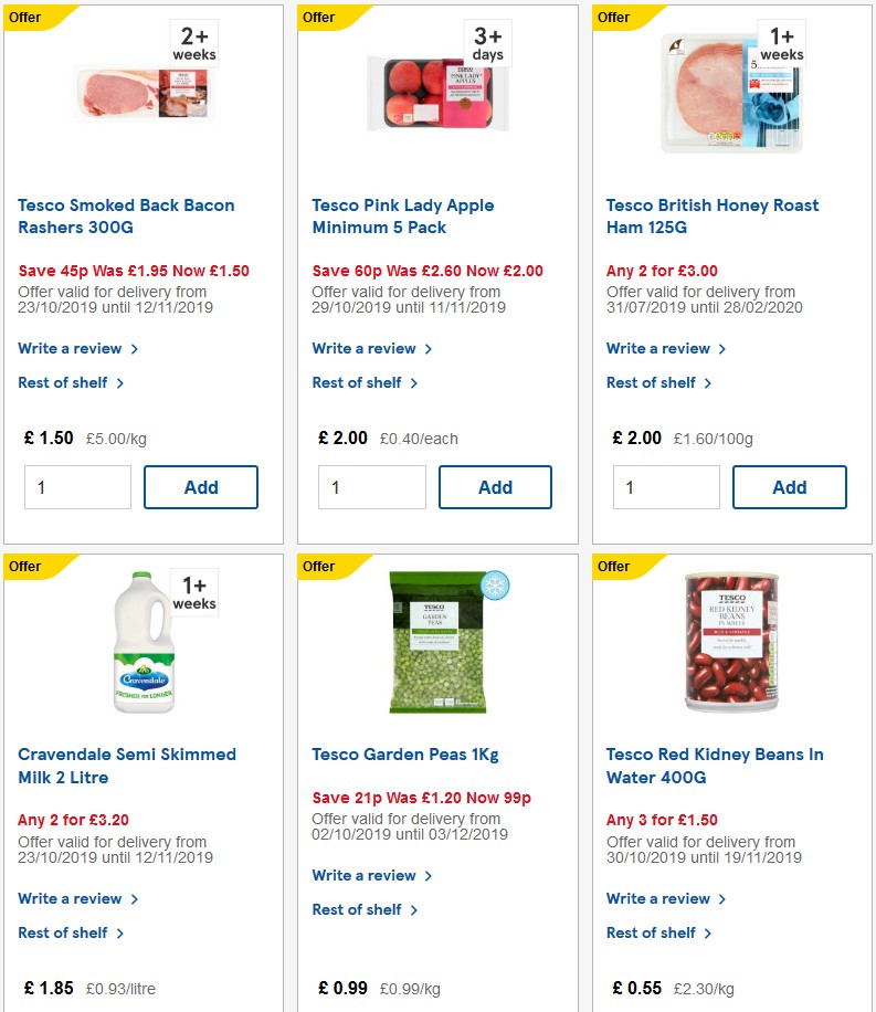 TESCO Offers from 30 October