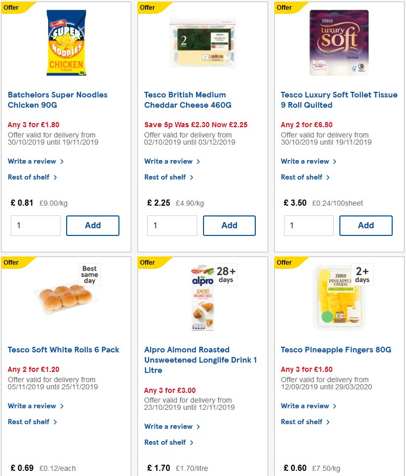 TESCO Offers from 13 November