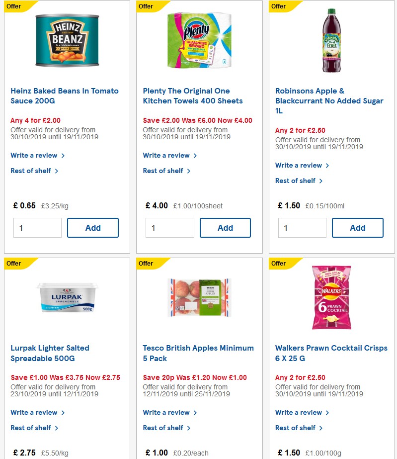 TESCO Offers from 13 November