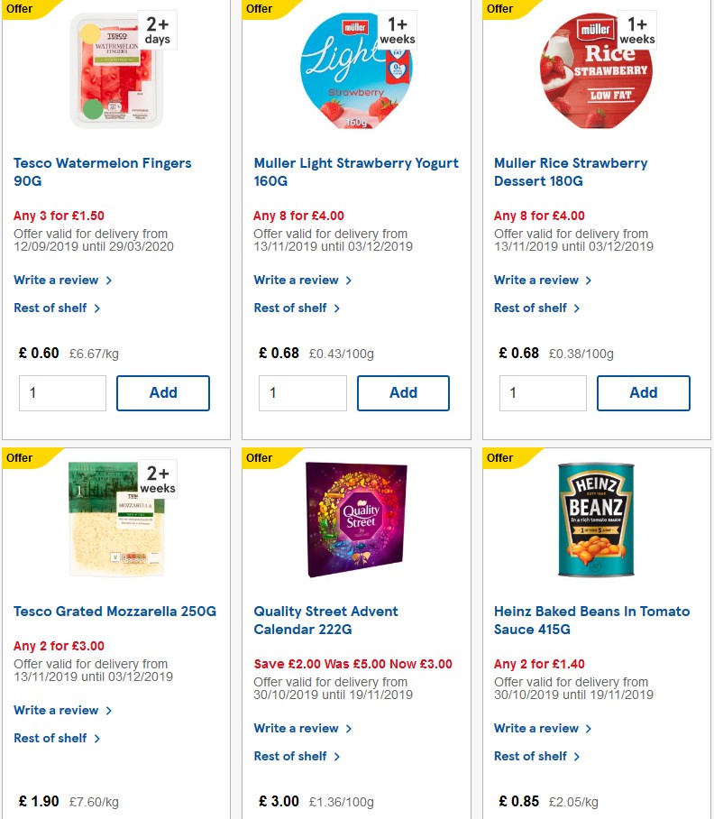 TESCO Offers from 20 November
