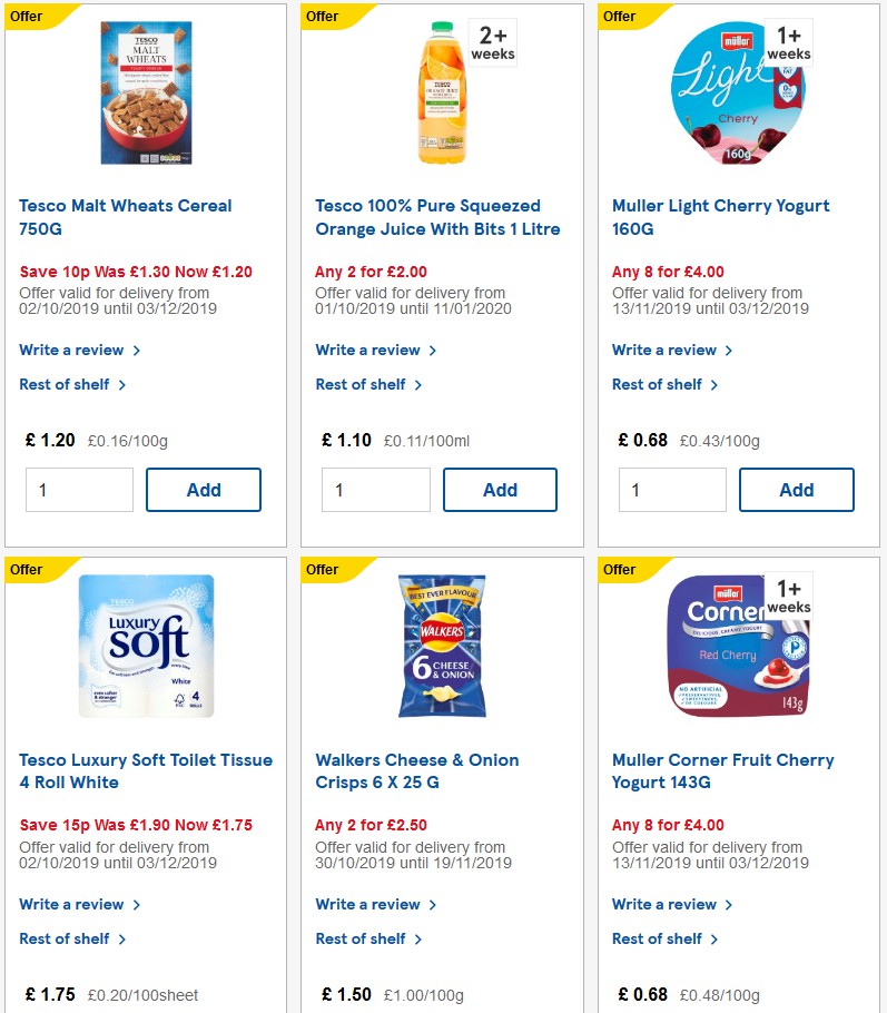 TESCO Offers from 20 November